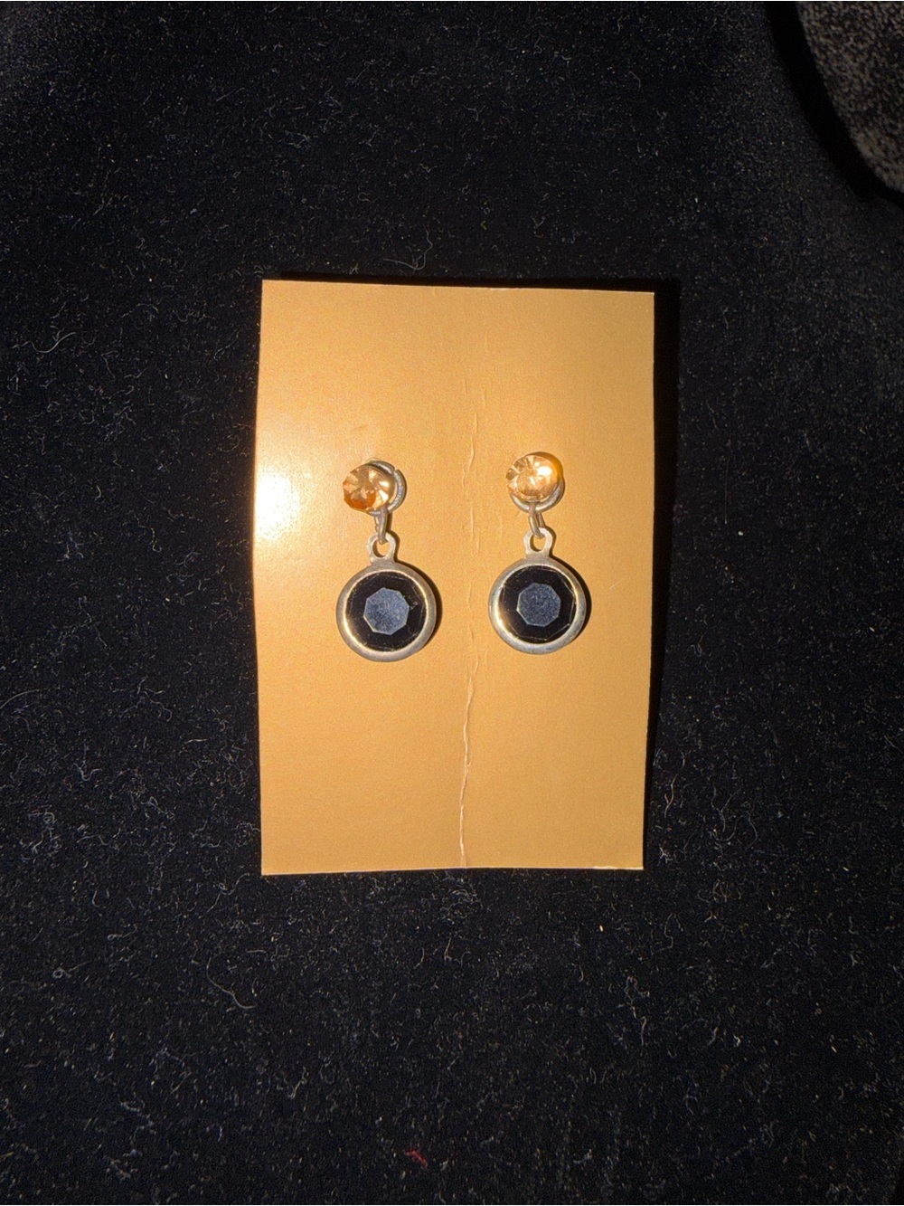 Dainty Black and Gold Drop Earrings